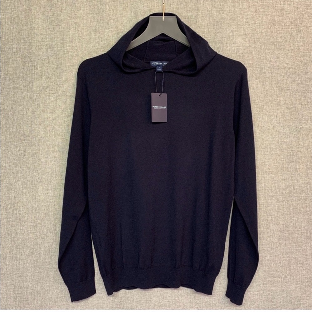 PETER MILLAR Merino Wool Lightweight Excursionist Hoodie — Hooded Sweater SMALL